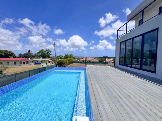Private swimming pool and sun deck at the modern villa, Millennium Heights Lot 4