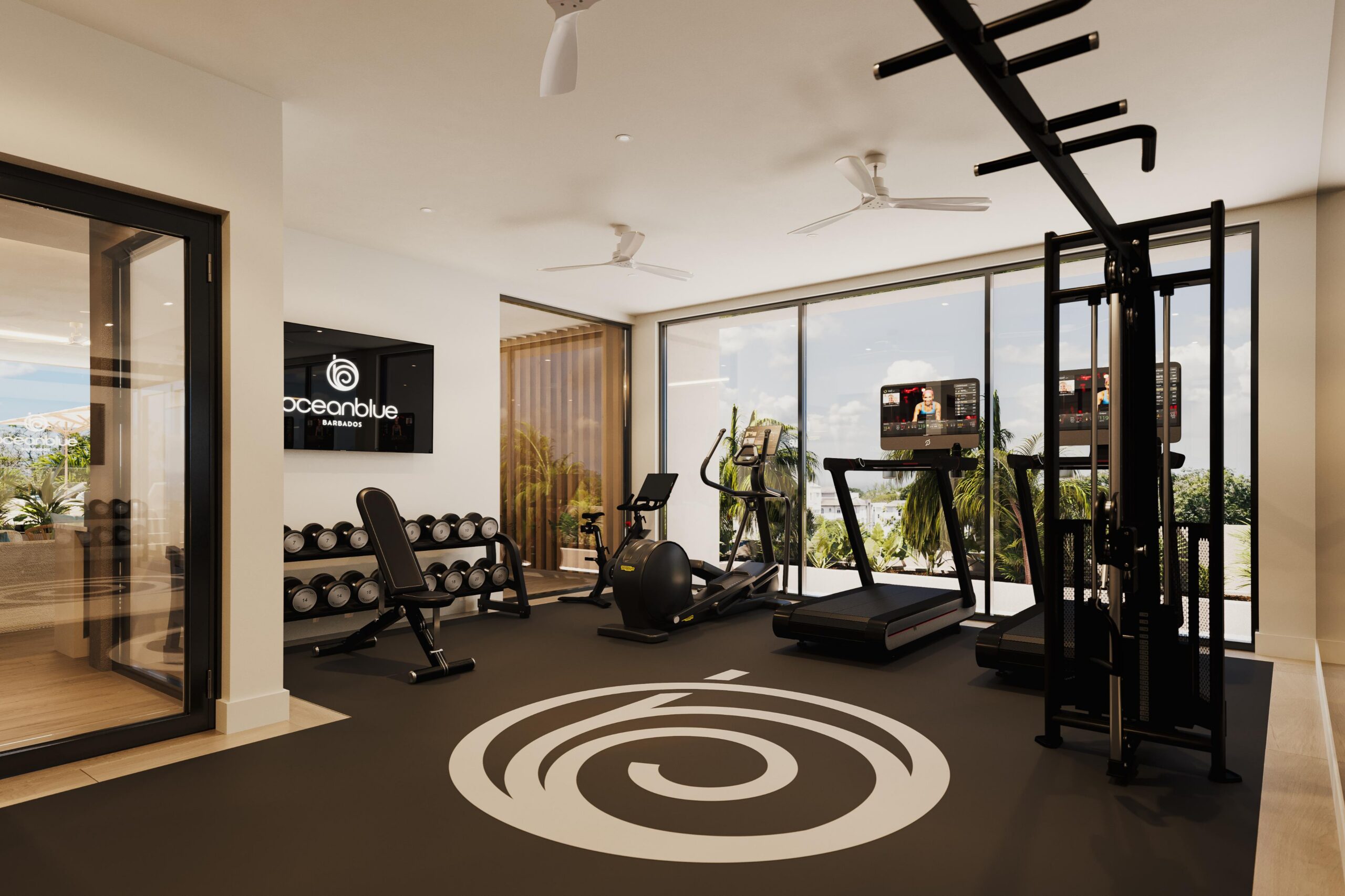 Fitness centre at Ocean Blue, Paynes Bay, St James