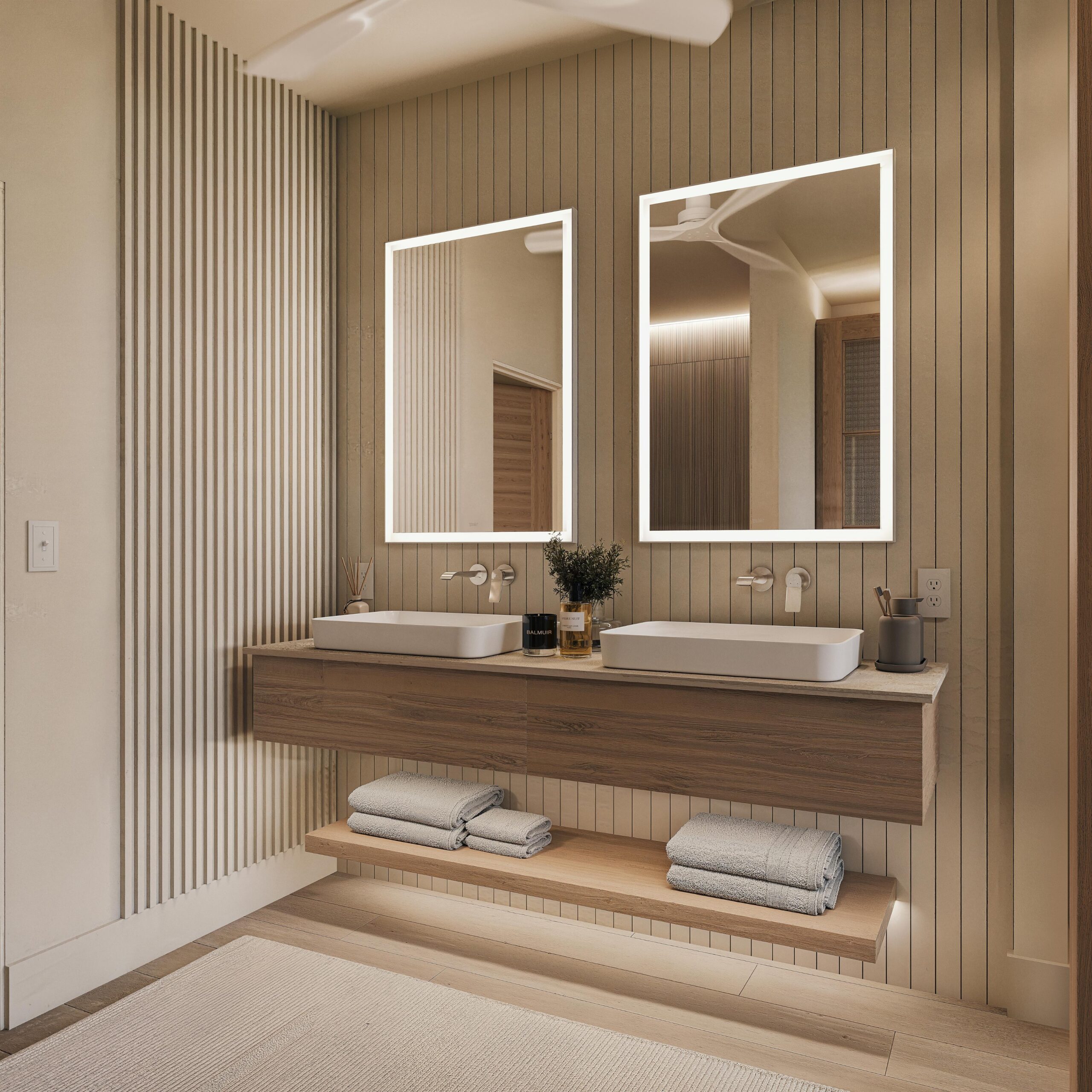 Two-bedroom condo primary en-suite bathroom at Ocean Blue, Paynes Bay, St James