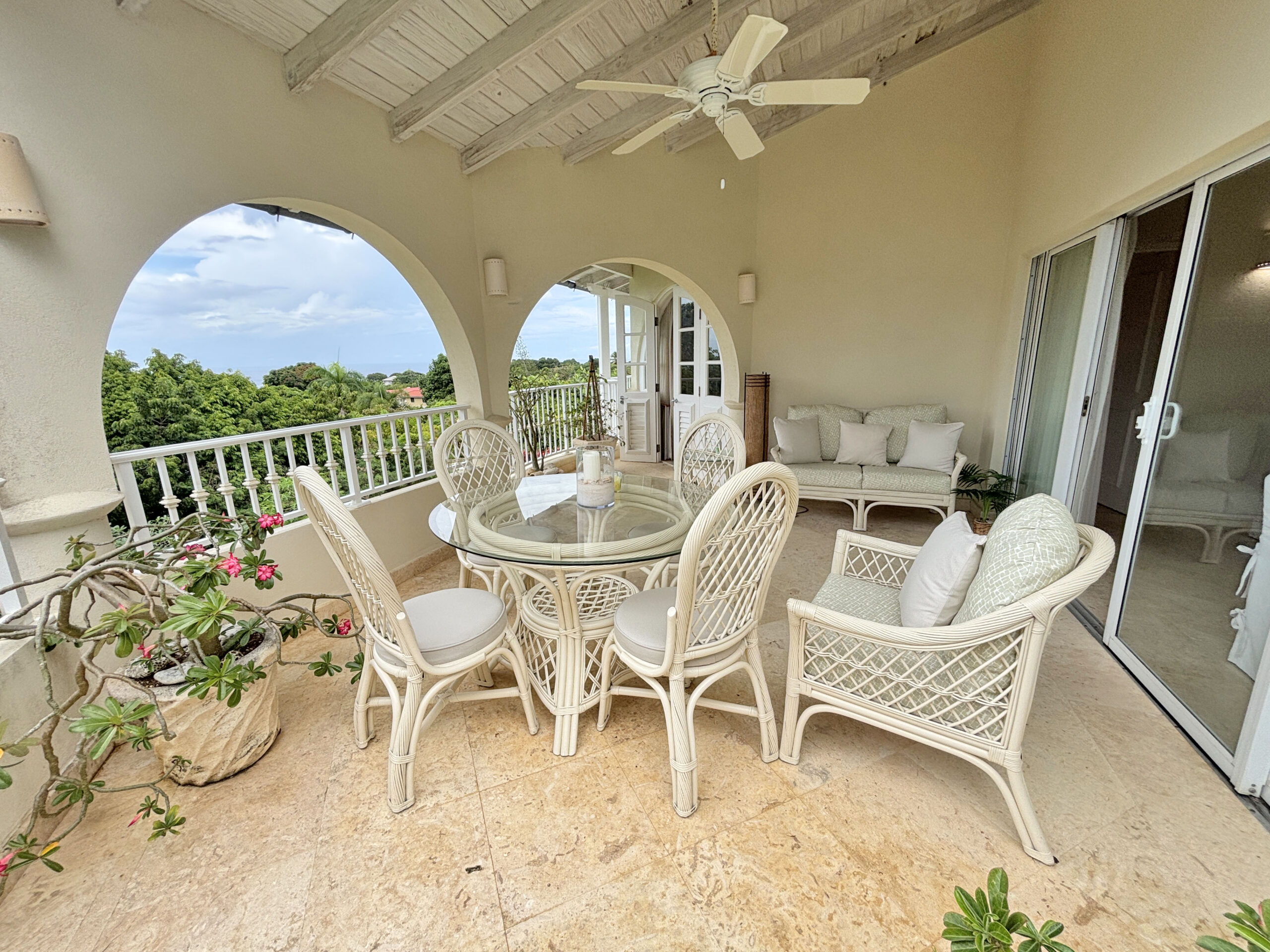 Patio adjoining the living area at Sago, Royal Westmoreland, St James