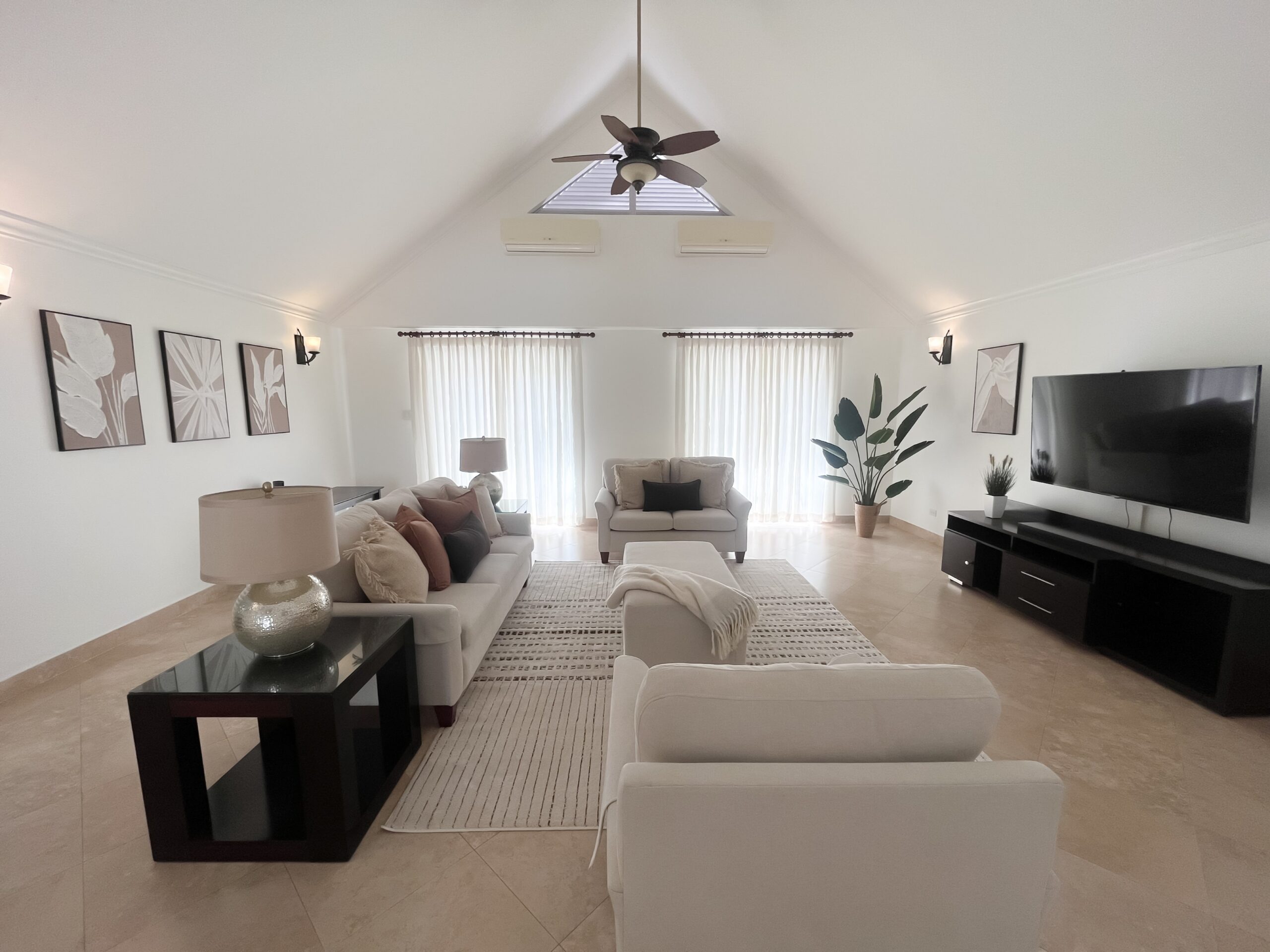 Air-conditioned living room at Looking Glass, Durants, Christ Church