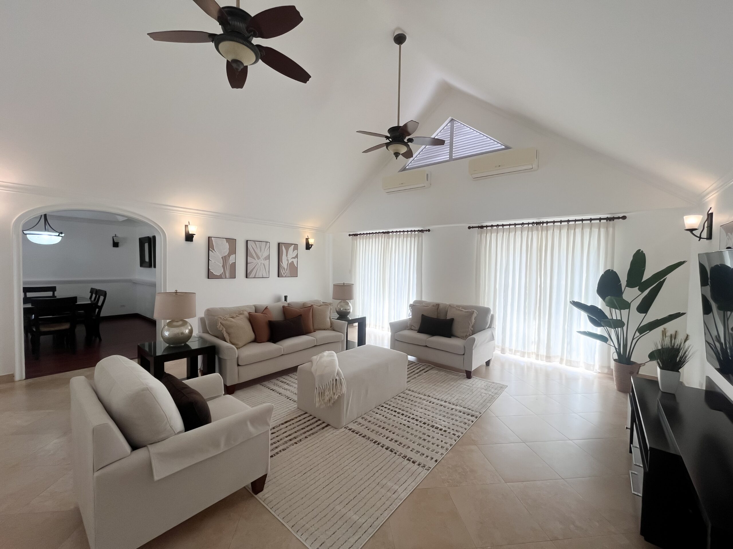 Air-conditioned living room at Looking Glass, Durants, Christ Church