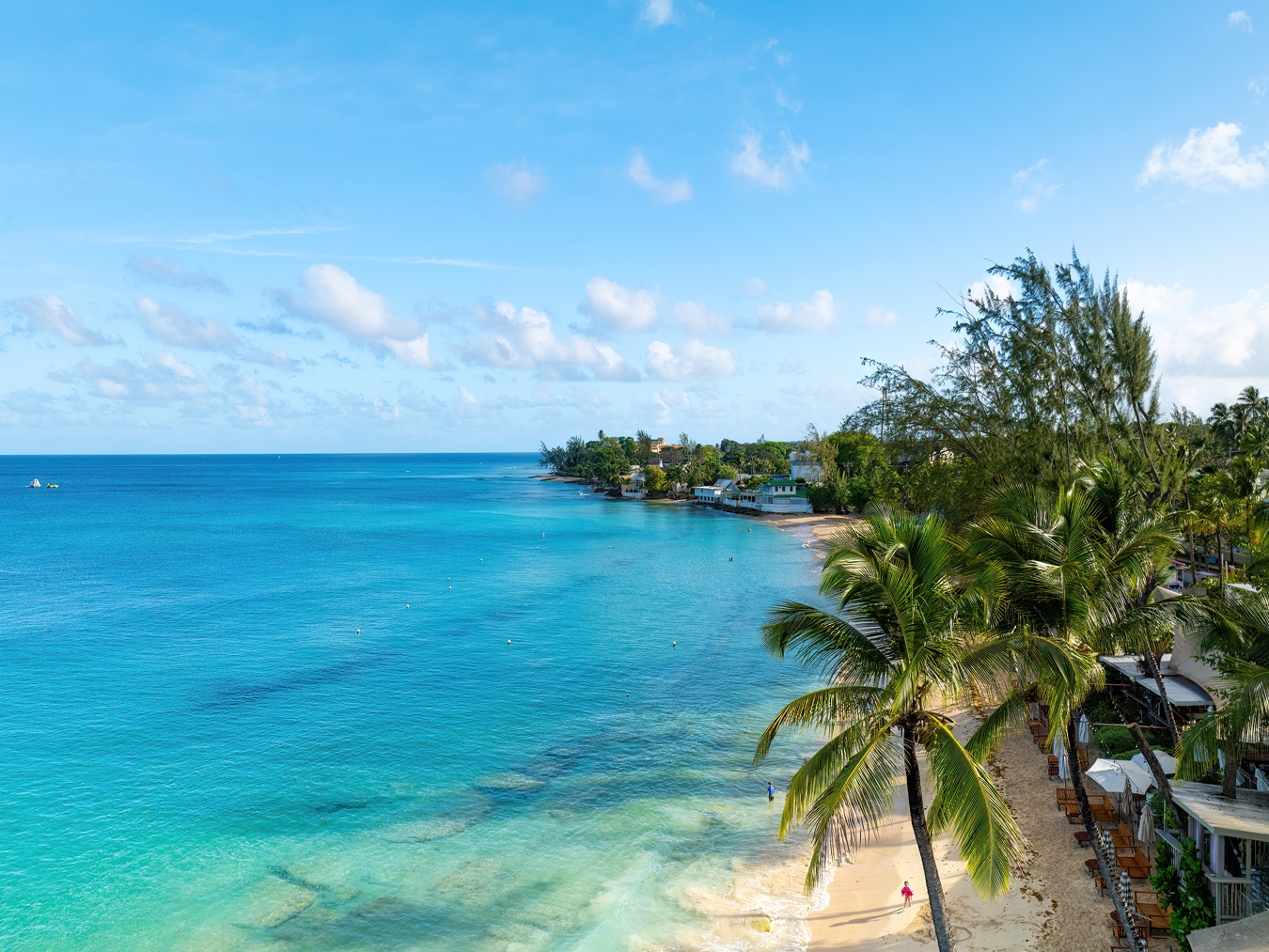 Aerial view of the Mullins Bay coastline at Beyond, St Peter