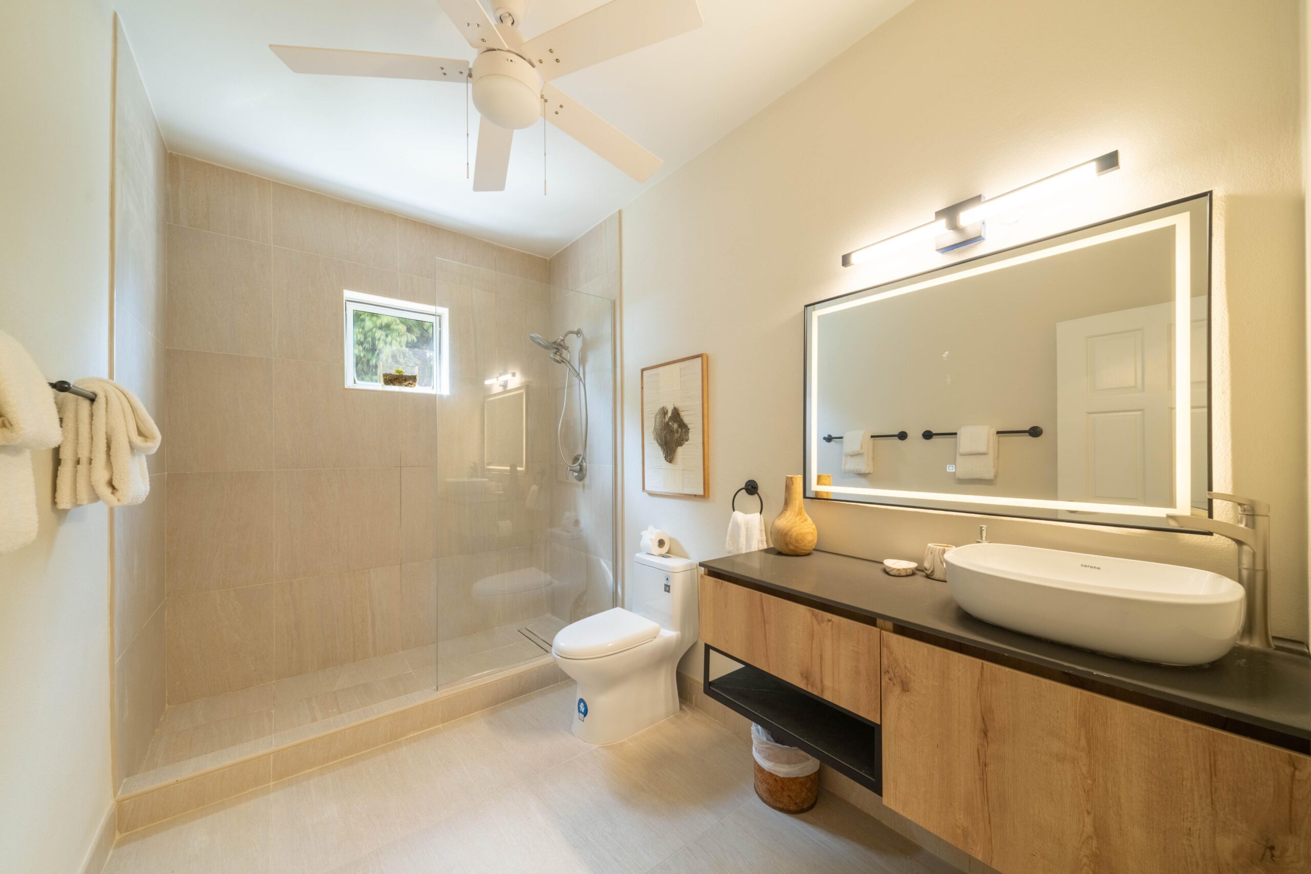 Bathroom with double vanity at 39 Blowers, St James