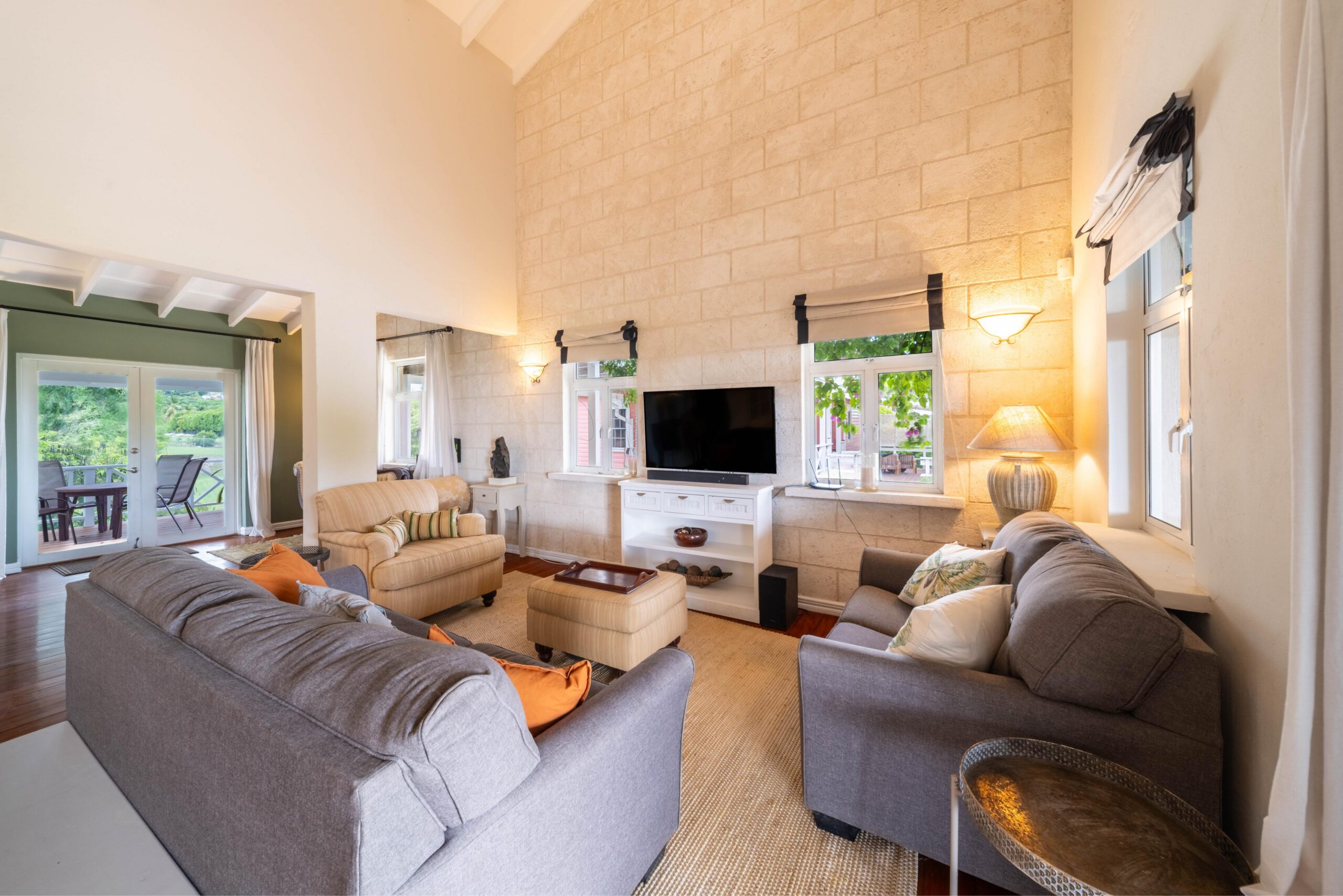 Living room seating area at 39 Blowers, St James