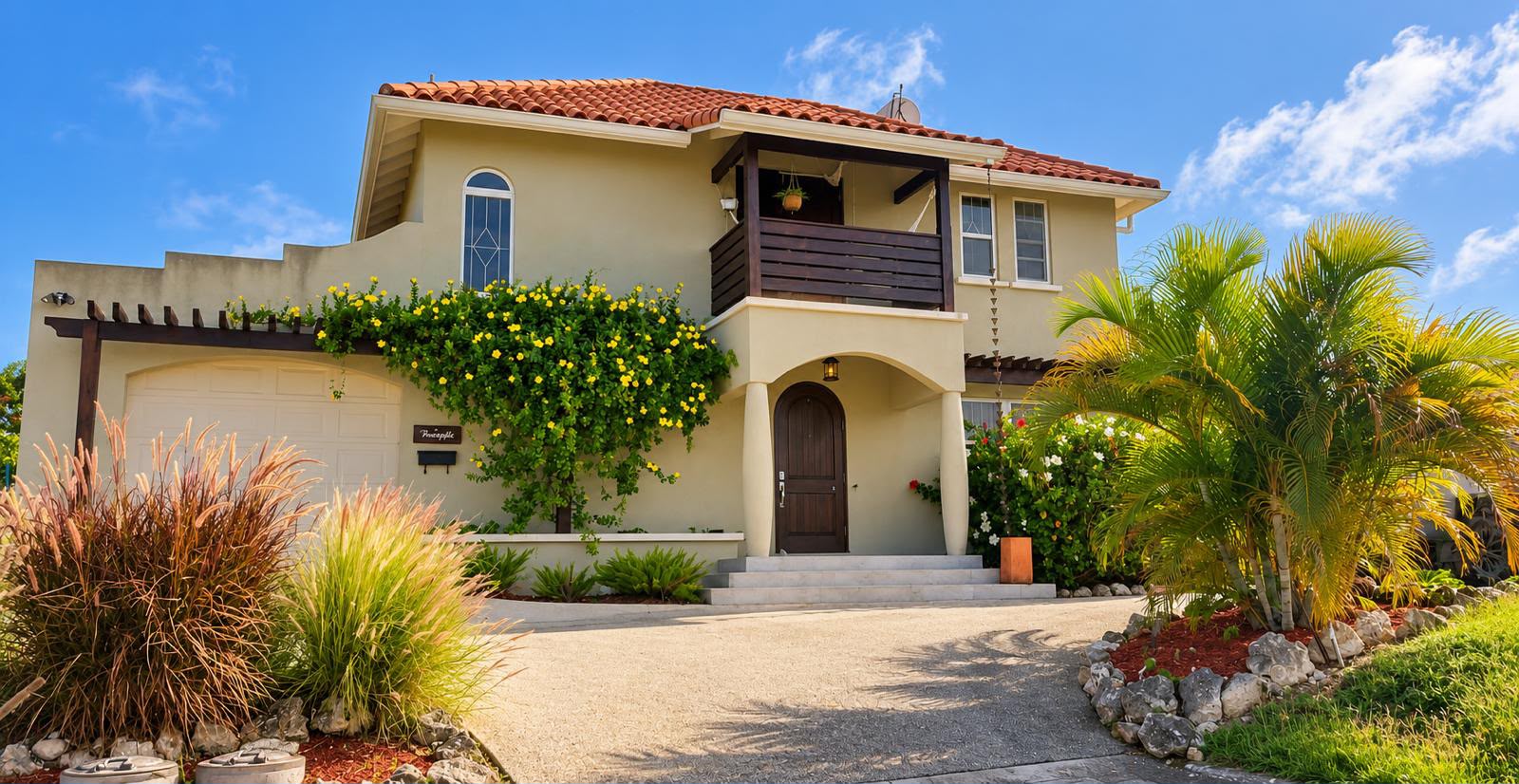 Front exterior of Morningstar, a home for rent in The Palms, St George, Barbados
