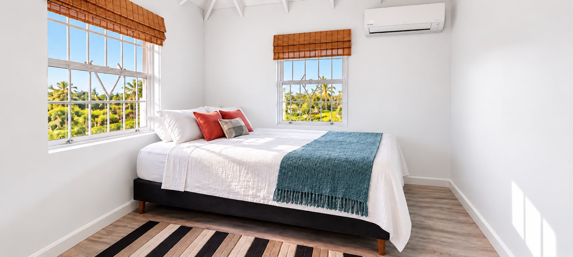 Master bedroom with air conditioning and elevated views at Morningstar, The Palms, St George
