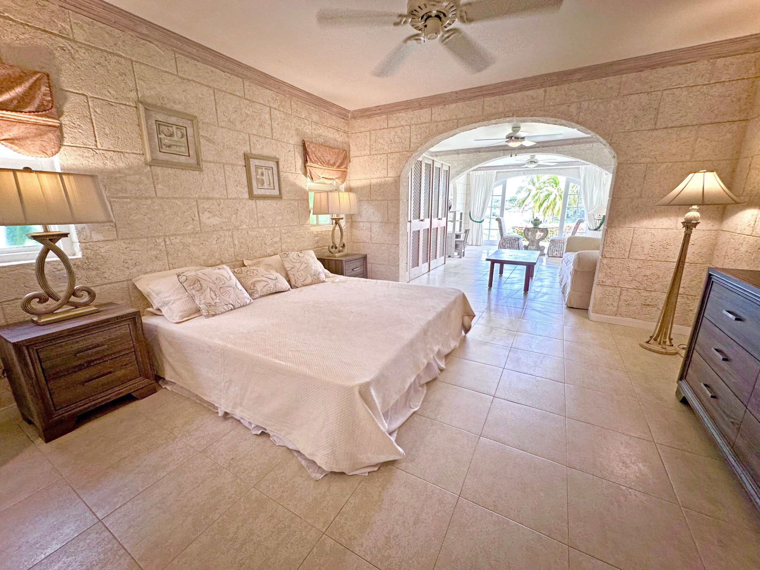 Master bedroom opening to the terrace at Forest Hills 6, Royal Westmoreland