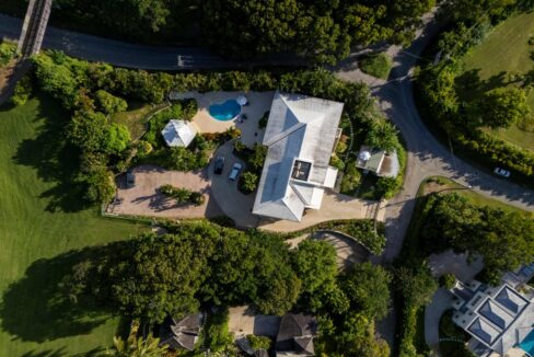Aerial view of Malabar Manor and its landscaped grounds, Westmoreland, St. James, Barbados